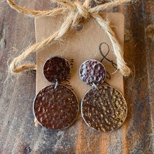 Silver Dangle Metal Hammer Earrings